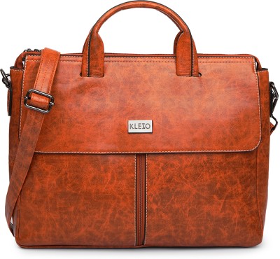 KLEIO Vegan Marble Textured Unisex Laptop Bag Messenger Bag(Orange, 9 L)