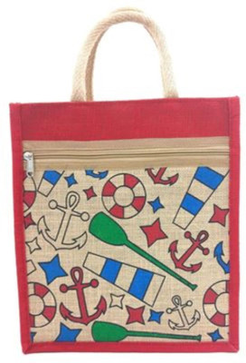 unity enterprise Jute Bag With Anchor Model Multipurpose Bag(Red, 10 L)