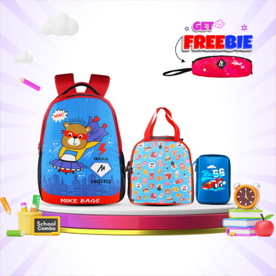 Mike 3 in 1 back to school combo Backpack(Blue, 13 L)