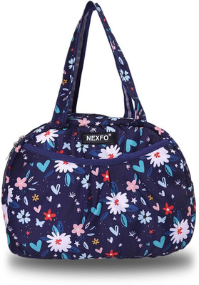 Nexfo Gets Better Women Tote Bag Flower Design Pink for Office,Picnic,Casual Occasion Waterproof Shoulder Bag(Blue, 10 L)