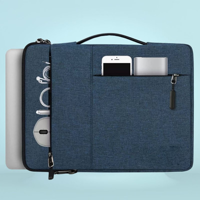 Adveriq Laptop Sleeve Bag with Handle Shockproof & Water-Resistant with Accessory Pocket Waterproof Laptop Sleeve/Cover(Blue, 14 inch)