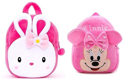 Aveek A_FF AMV_BM-R_Kongi Rabbit & Pink Minnie Combo_a Backpack(Pink, 13 L)