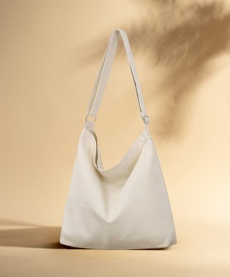 Lify Canvas Hobo Bag-Natural ( Off-White) Shoulder Bag(Cream, 13 inch)