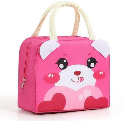 PAUL SONS Kids Kids Plush Bear Backpack, Pink and White, Cute Cartoon Design Waterproof Lunch Bag(Pink, 5 L)