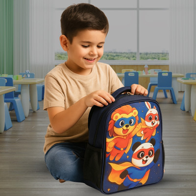 MOSU Superhero Themed Boys Backpack | Spacious Design | Quality Fabric Waterproof School Bag(Blue, 26 L)
