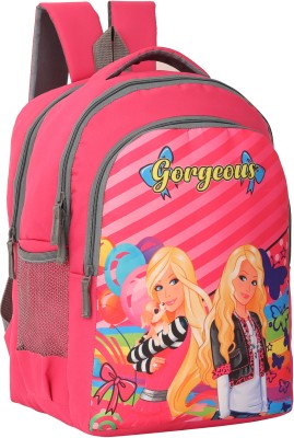 Elon Large BARBIE Backpack 18×13 inch Pre-School For 1st std-5th std Lightweight Waterproof School Bag(Pink, 35 L)