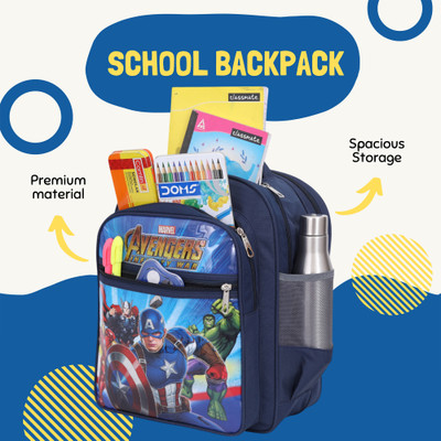 Travel Look Avenger Stylish School Bag for Boys/Girls|Spacious & Durable Class 3rd to 5th Waterproof School Bag(Blue, 45 L)