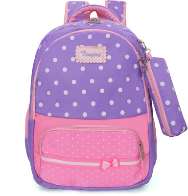 Tinytot SB116_03 School Backpack College Bag Travel Bag with Pencil Pouch 2nd Standard onward Waterproof School Bag(Purple, 26 L)