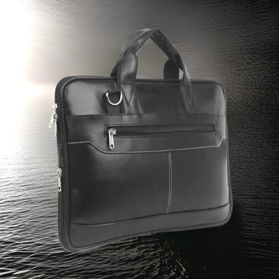 JairaJ laptop bag Synthetic Leather hand Messenger Bag men women Waterproof Messenger Bag(Black, 1377 L)