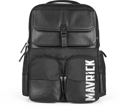Hero Motocorp Utility Backpack | Leather & Polyester | Water Resistant | 26L Capacity Waterproof Laptop Sleeve/Cover(Black, 26 L)