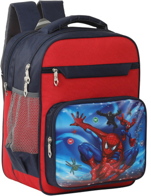 KRAFTON Spiderman Good Quality ( 16 x12x 6 inches ) Class Nursery to 3rd Boys & Girls Waterproof School Bag(Multicolor, 25 L)