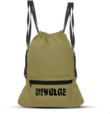 divulge Smack Drawstring bag Daypack, Sports bag, Gym bags yoga bag With Zip pocket Messenger Bag(Beige, 17 L)