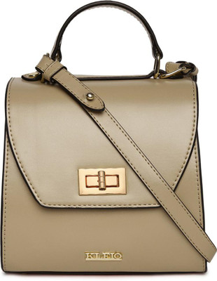 KLEIO Solid Color Top Handle Structured Handbag for Women Girls Waterproof Shoulder Bag(Beige, 3 L)