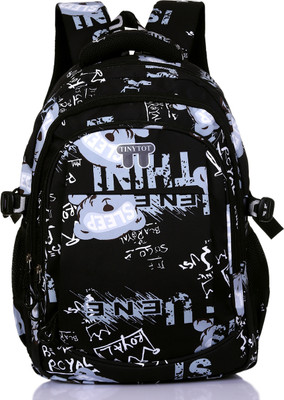 Tinytot SB148_02 School Backpack College Bag Travel Bag 2nd Standard onward Waterproof School Bag(Black, 26 L)