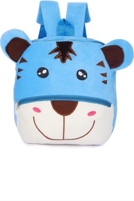 Clinch Toddler Smile Tiger Plush Animal Cartoon Travel Bag for Baby Girl & Boy 2-6 Year Waterproof School Bag(Light Blue, 10 L)