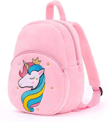 BlingNBeats UNICORN Plush Bag for 2 to 6 years kids 10L School Bag(Pink, 10 L)