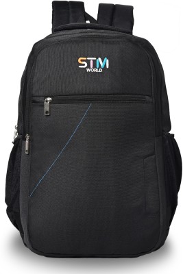 STM WORLD Large 40 L Laptop Backpack Unisex Unique Style Reflective Branding Laptop Bag(Pure Black)