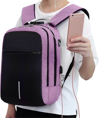 Kraptick Premium Laptop Bag, Laptop Bag for Office, Anti-Theft Bag With USB Charging Waterproof Backpack(Purple, 15 L)