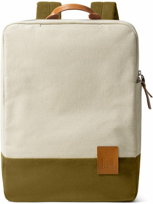 DailyObjects Ivory - Olive 9 to 9 Backpack Laptop Bag(Ivory)