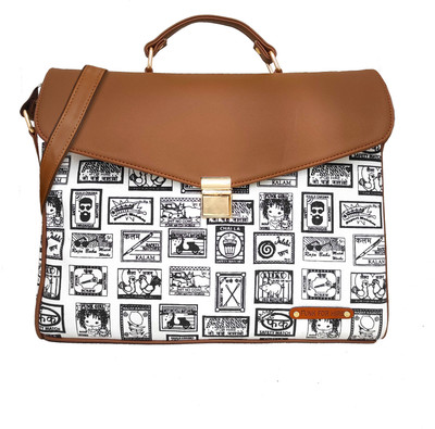 FUNK FOR HIRE FFHACMATBXWORKBAGWHITE Laptop Bag(White, Brown)