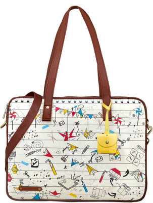FUNK FOR HIRE LAPTOP HANDBAG Laptop Bag(Off White)