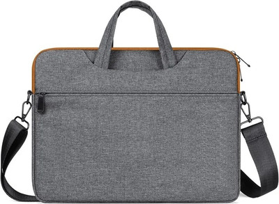Dux Ducis 14-15.4inch Laptop Carrying Bag Shockproof Polyester Handbag with Shoulder Strap Laptop Bag(Dark Grey)