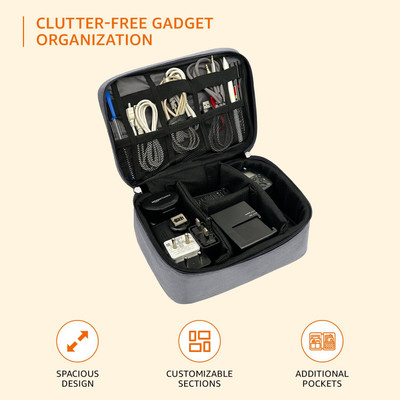 SAJAG Gadget Organizer Travel Cable Accessories Bag Double Layer Laptop Bag(Multicolor)