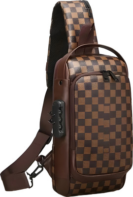 Breewell Anti Theft Crossbody Bag with USB Port Chest Shoulder Backpack for Travel Laptop Bag(Brown)