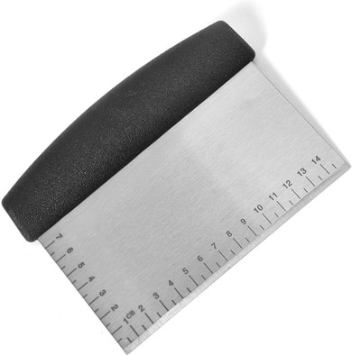 Simois Bread Scraper Dough Cutter with Measuring Scale Multipurpose Bench Scraper Baking Comb(Stainless Steel Pack of 1)