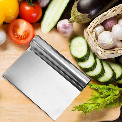 Sahjanand Stainless Steel Pastry & Dough Cutter with Scale | Multipurpose Scraper Baking Comb(Steel Pack of 1)
