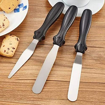 S.V.Enterprises Cake Palette Knife | Steel Icing Spatula| Cake Knife | Cream Frosting Spatula Lifting Spatula(Pack of 3)