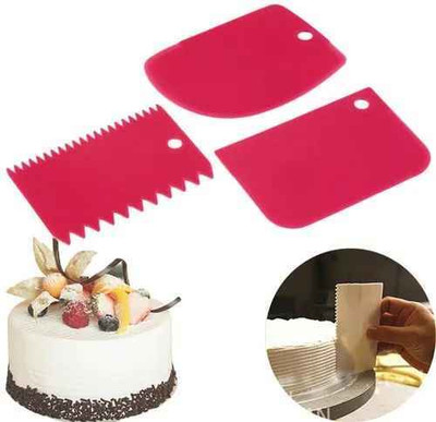 Xila Magic Multicolor Cake Scraper Tool Baking Comb (Pack of 3) Kitchen Tool Set(Baking Tools)