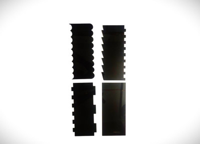 Bakeconer Cake Scraper Comb Set Baking Comb(Fiber Pack of 4)