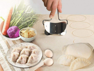 Nirixa Store Stainless Steel Puri Cutter Roller Machine with Handle for Home Baking Tools Slicer(1)