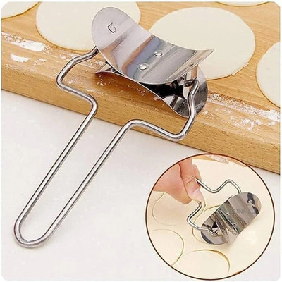 jyot creation 360 degeree Rotating Manual Stainless Steel Puri Cutter Roller Machine Cookie Cutter
