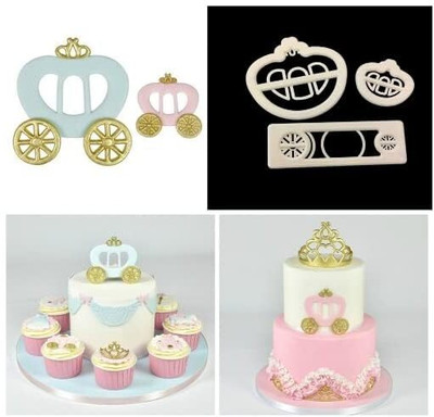 BnC Plastic Fondant Mould 2 pcs Princess Carriage Cookie Cutter Set Cookie Cutter(Pack of 2)