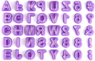 JAMBOREE 40Pcs Plastic Alphabet Letters Numbers Cutter Set, Baking Fondant Cutters Mold Cookie Cutter(Pack of 40)