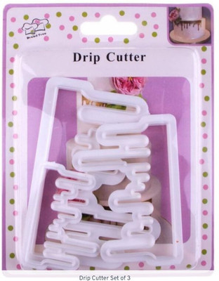 BAKERS4U Cake Decorating Set with 3 Drip Molds for Perfect Designs Cookie Press(Pack of 3)