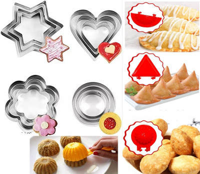 Vaisag House 12 Pieces Cookie Cutter Set | 4 Plastic Different Shapes Mould Cookie Cutter(Pack of 16)