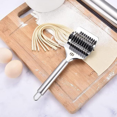 DHAVJ Stainless Steel Noodle Lattice Roller Docker Pastry Cutter