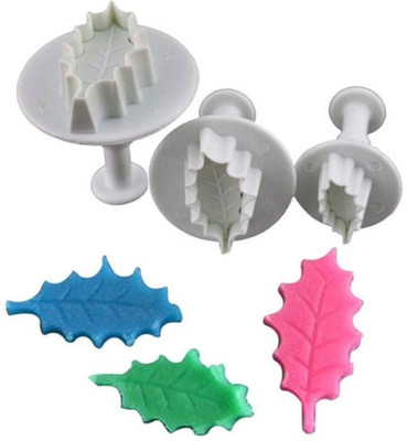 BnC 3pcs Holy Leaf Plunger Cutters Fondant Tool Cookie Cutter(Pack of 3)