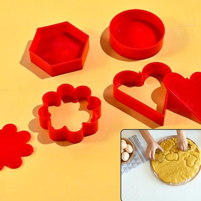 Gambit Cookie Cutter Set with Heart, Round, Star, and Flower Shapes for Baking Fun Cookie Cutter(Pack of 4)