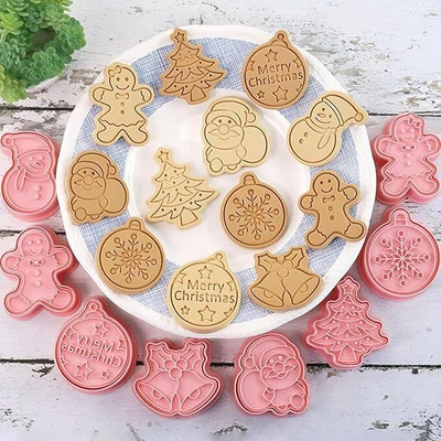 LEGACYCART Ginger Breadman Christmas Cookie Cutter Cookie Press(Pack of 8)