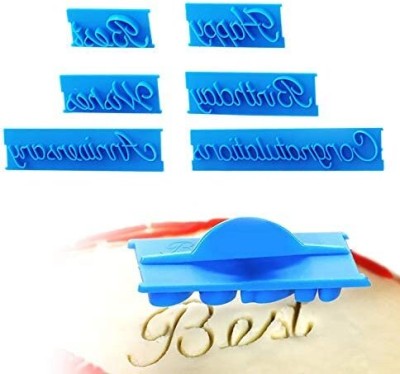 Rinkle Trendz Letters Printing Cutter for Fondant Sugar Perfect for Cake Decoration Set Cookie Press(Pack of 6)