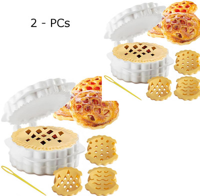 Newvent 2PCs Pie & Pastry Maker Creative Baking With Three Decors Cookie Press(Pack of 2)
