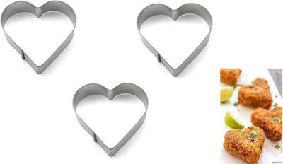 HETIZEM Packaging include Steel Commercial Heart Shaped Cookie Cutter. Cookie Cutter(Pack of 3)