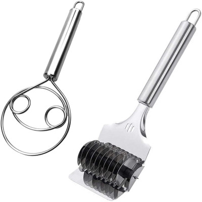 PUTHAK Noodle Pasta Cutter Dough Maker Cutter Roller Nool Parotta Maker Tool Pastry Cutter(Pack of 2)