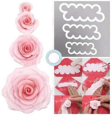 Husaini Mart Skytail HOMES Easiest Rose Ever Cutter for Cake Decorating Set of 3 Cake Cookie Cutter(Pack of 3)