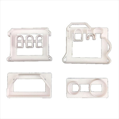 JAMBOREE Train Shaped Silicone Biscuit Molds Cookie Cutters Biscuit Cutter Fondant Cutter Cookie Cutter(Pack of 4)