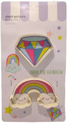 Bakewareind DIAMOND RAINBOW SUGARCRAFT COOKIE CUTTER 2 PCS SET Cookie Cutter(Pack of 2)